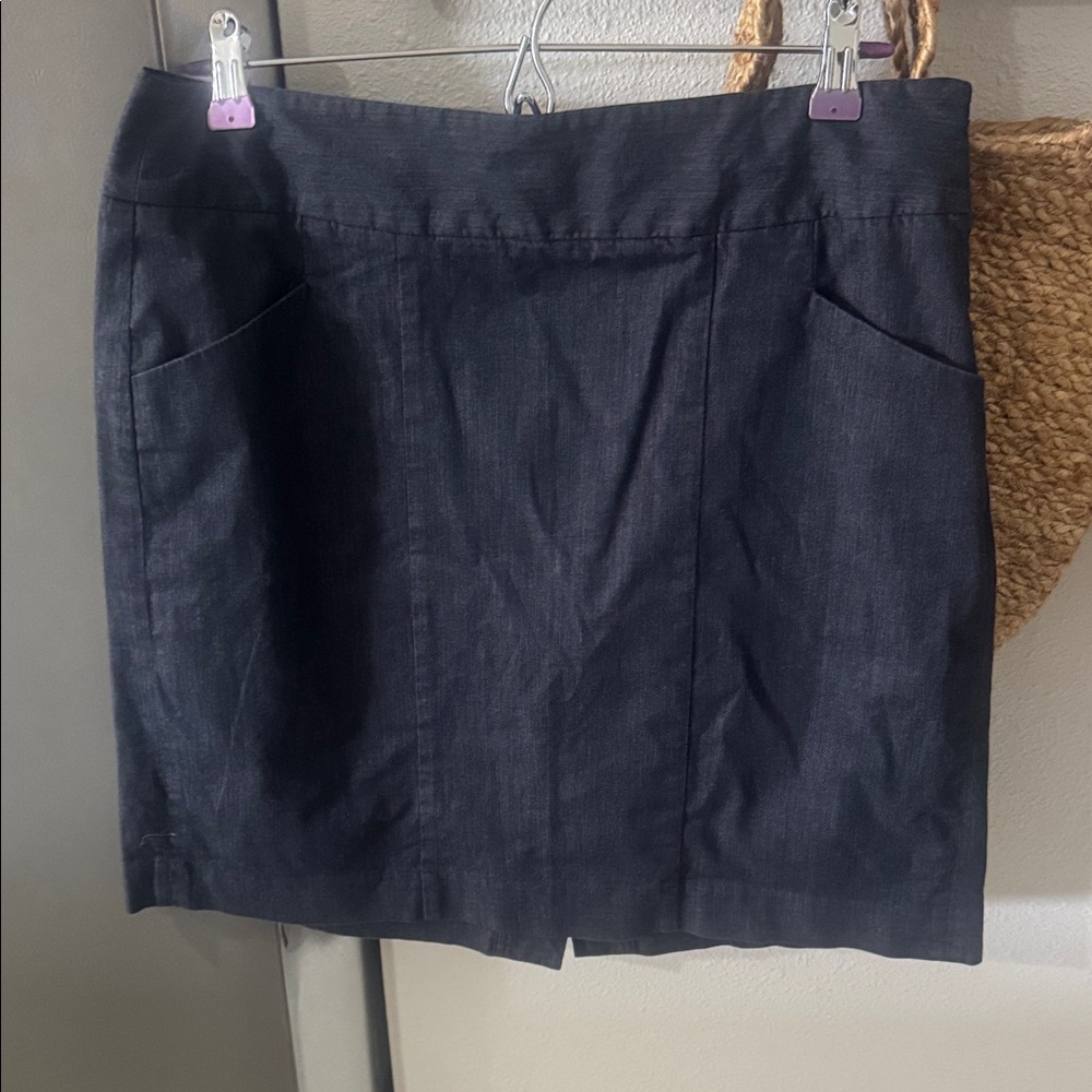 LOFT Navy Denim Pencil Skirt with pockets